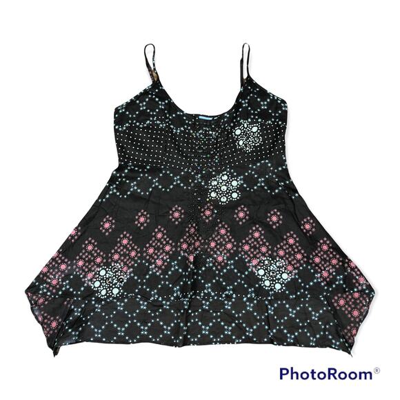 Vintage Y2K City DKNY Boho Fairy Bling Tank Top Sz 4 - Picture 1 of 8